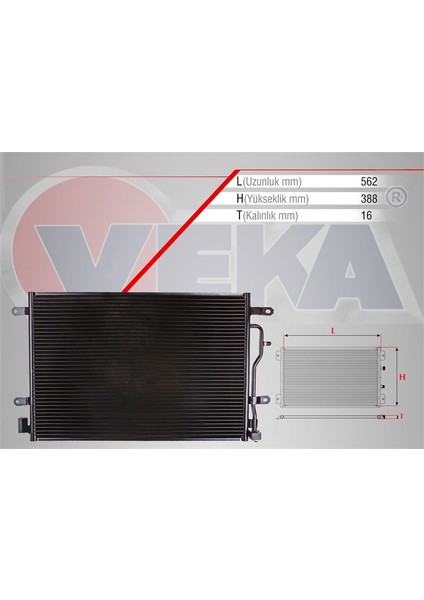VEKA-43-4417 - Klıma Radyatoru Audı A4 (8e2,b6) 1.9 Tdı A-T/m-T 2000-2004