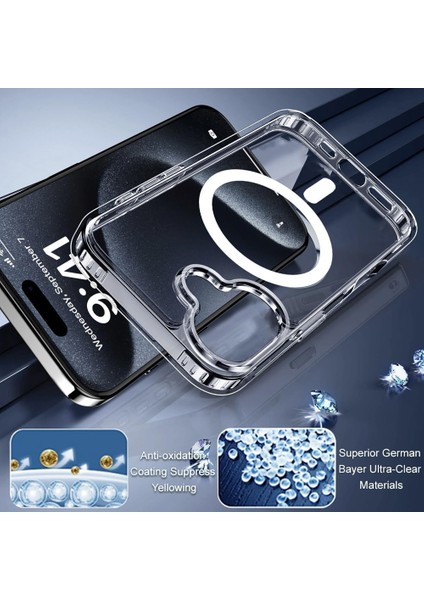 iPhone 16 Kılıf Magsafe Özellikli Şeffaf Silikon Kapak fiyatları