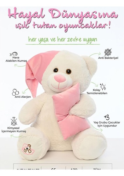 Pufu Yastıklı Peluş Uykucu Ayıcık 45 Cm.