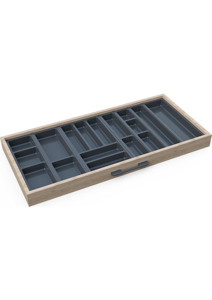 Mutfak Çekmece Içi Düzenleyici, Kaşıklık 104CM x 48CM Yanlar ve Boydan 4cm Kesilebilir, Antrasit fiyatları