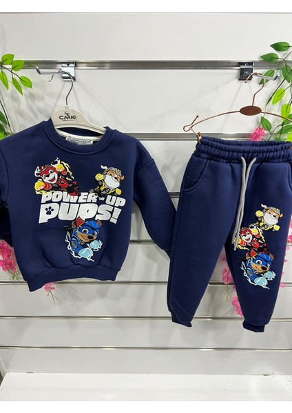 Erkek Çocuk 3 Iplik Karışık Desen Takım Lacivert