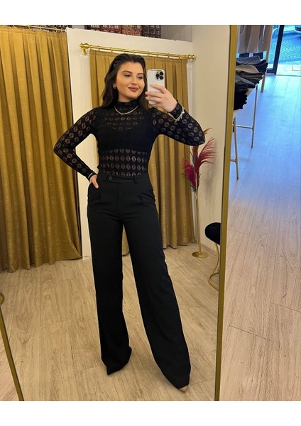 Kemer Detaylı Kumaş Pantalon