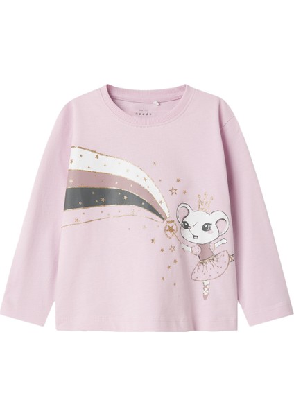 NMFVALIANE LS NREG TOP Pembe Kız Çocuk Kısa Kol T-Shirt