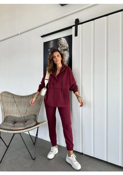 Kadın Kapşonlu Cepli Modall Dokulu Ikili Takım fiyatları