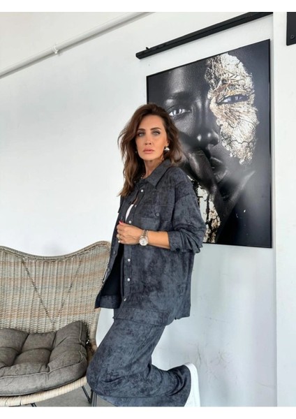 Asortik Kadın Batik Desenli Premium Tasarım Tunik Pantolon Ikili Takım