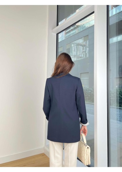 Robin Kadın Çizgili Astarlı Kruvaze Blazer Klasik Kumaş Ceket modelleri
