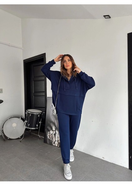 Kadın Kapşonlu Cepli Modall Dokulu Ikili Takım indirimleri