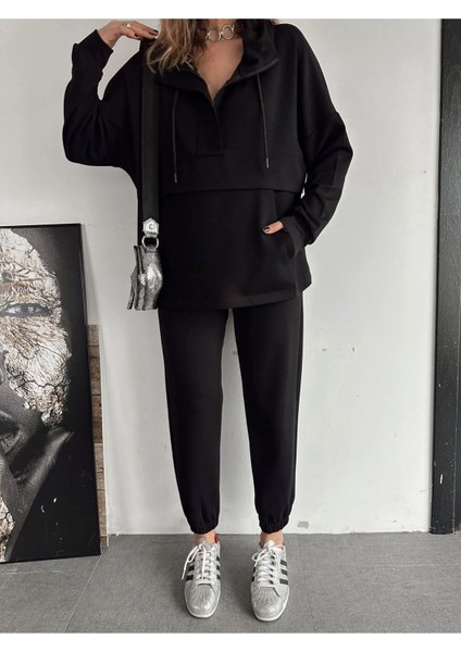 Kadın Kapşonlu Cepli Modall Dokulu Ikili Takım fırsatları