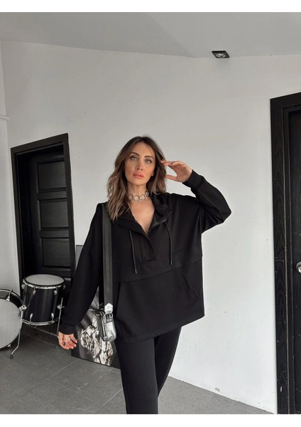 Kadın Kapşonlu Cepli Modall Dokulu Ikili Takım indirimleri