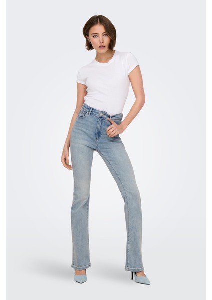 Onlmila Streç Pamuklu Yüksek Bel Ispanyol Paça Flare Jeans Bayan Kot Pantolon 15313328 fiyatları