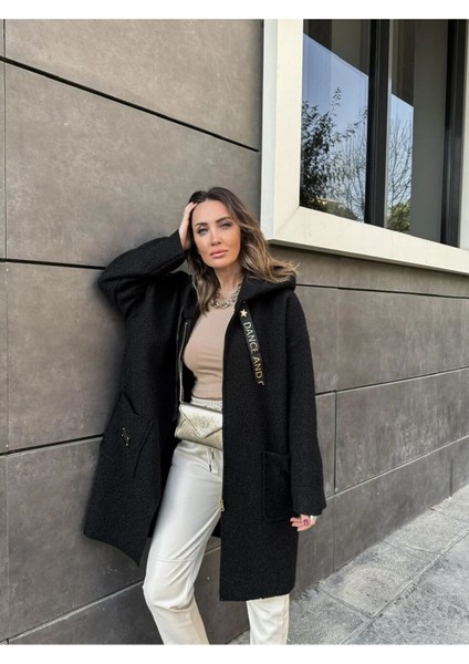 Robin Kadın Kapüşonlu Torba Cep Astarsız Hafif Buklet Kaşe Oversize Kaban fiyatları