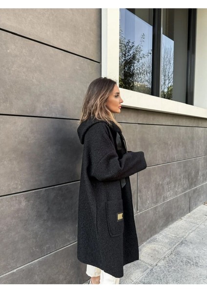 Robin Kadın Kapüşonlu Torba Cep Astarsız Hafif Buklet Kaşe Oversize Kaban modelleri