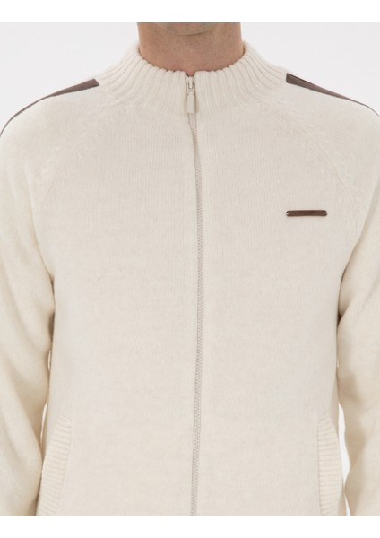 Erkek Ekru Comfort Fit Triko Hırka 50293935-VR019