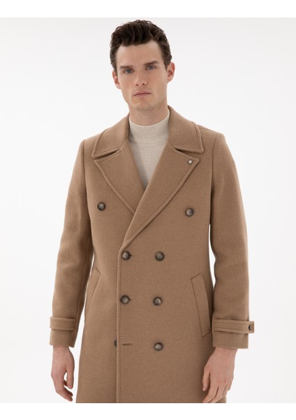 Erkek Bej Ex. Slim Fit Kaşe Kaban 50293291-VR011 modelleri