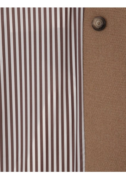 Erkek Bej Ex. Slim Fit Kaşe Kaban 50293291-VR011