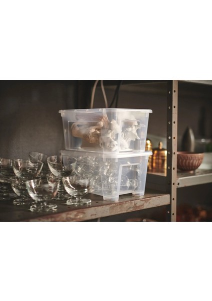 3 Adet Saklama Kutusu (39 x 28 x 28 cm ve 28 x 20 x 14 cm ) Ikea 3'lü Set Kapaklı Düzenleme Kabı Düzenleyici