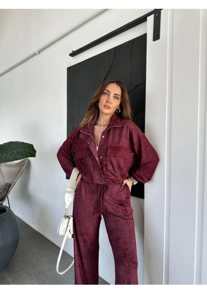 Egzotik Asortik Kadın Batik Desenli Iri Cepli Mont Pantolon Ikili Takım indirimleri