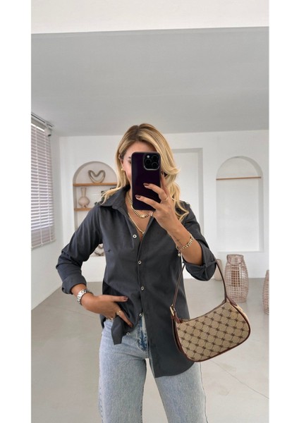 Bebe Plus Kadın Premium Kalite Klasik Süet Gömlek