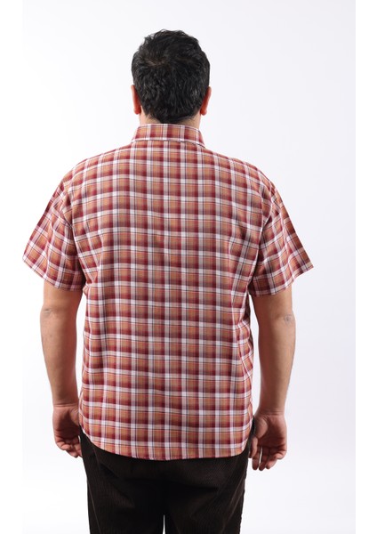 Kısa Kol Ekose Pamuklu Erkek Gömlek KK-8058-TSS modelleri