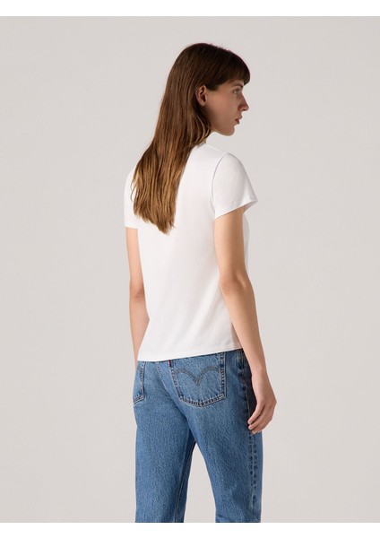 The Perfect Kadın Çiçek Desenli Beyaz T-Shirt 17369-2931 fiyatları