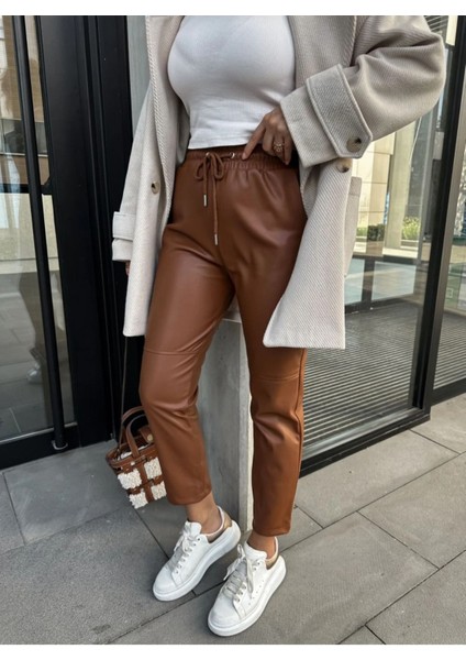 Egzotik Jogger Deri Pantolon