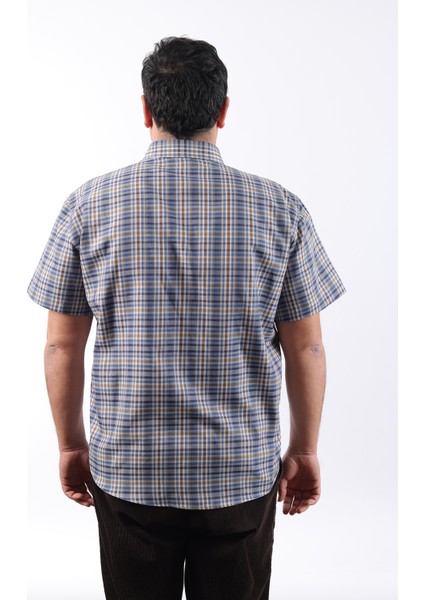 Kısa Kol Ekose Pamuklu Erkek Gömlek KK-8057-TSS modelleri