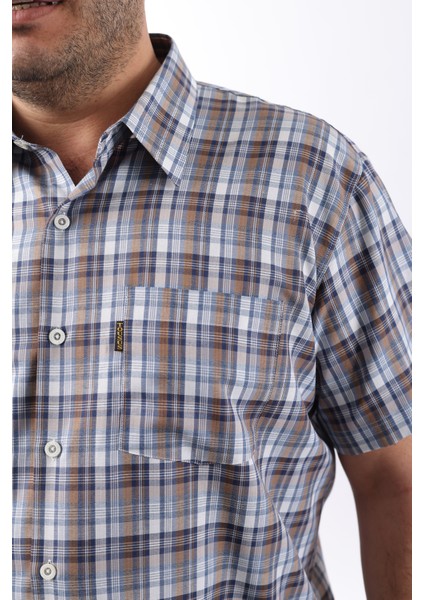 Kısa Kol Ekose Pamuklu Erkek Gömlek KK-8064-TSS fiyatları