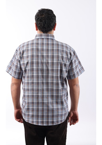 Kısa Kol Ekose Pamuklu Erkek Gömlek KK-8064-TSS modelleri