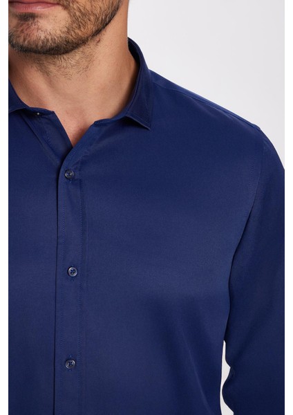 Modern Slim Fit Dar Kesim Düz Erkek Gömlek modelleri