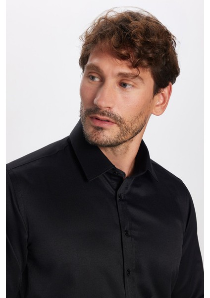 Modern Slim Fit Uzun Kol Düz Erkek Gömlek fiyatları