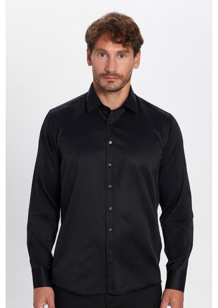 Modern Slim Fit Uzun Kol Düz Erkek Gömlek modelleri