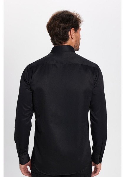 Modern Slim Fit Uzun Kol Düz Erkek Gömlek indirimleri
