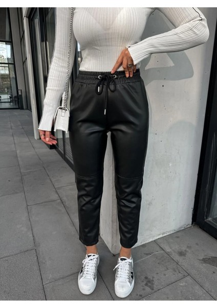 Egzotik Jogger Deri Pantolon