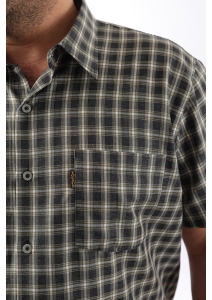 Kısa Kol Ekose Pamuklu Erkek Gömlek KK-8073-TSS fiyatları