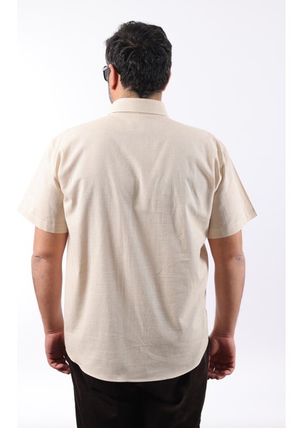 Kısa Kol Bej-Beyaz Pamuk Erkek Gömlek KK-8050-TSS modelleri
