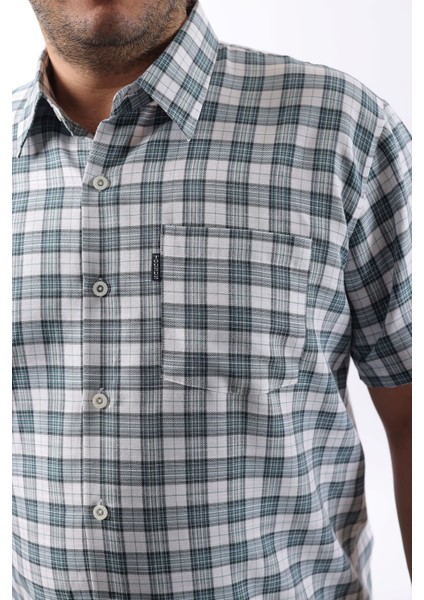 Kısa Kol Ekose Pamuklu Erkek Gömlek KK-8061-TSS fiyatları