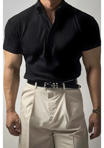 Jabbel Old Money Derin V Yakalı Erkek Tshirt