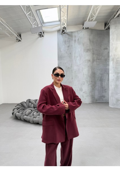 Oversize Kruvaze Yaka Blazer Ceket