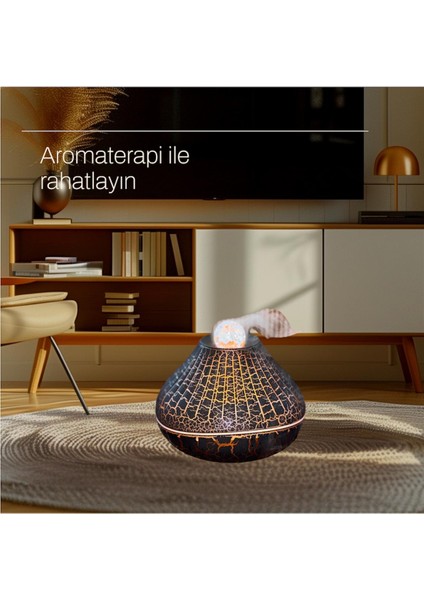 Işık Görselli Aromaterapi Buhar Makinası (Içine Kokulu Yağ Kullanabilirsiniz)