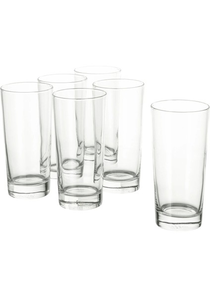 6 Adet Uzun Kokteyl Bardağı Yükseklik: 16 cm Ikea 6'lı Set Su Meşrubat Bardağı Cam Bardak 400 M