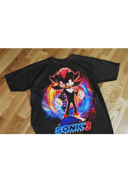 Sonic Çocuk Tshirt Siyah Kesim