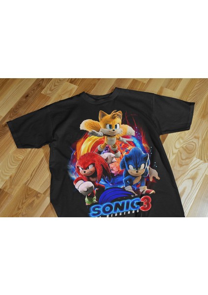 Sonic Çocuk Tişört Siyah Kesim