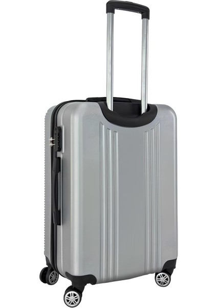 3'lü Valiz Seti ABS Valiz 4x2 Teker Gri 1451