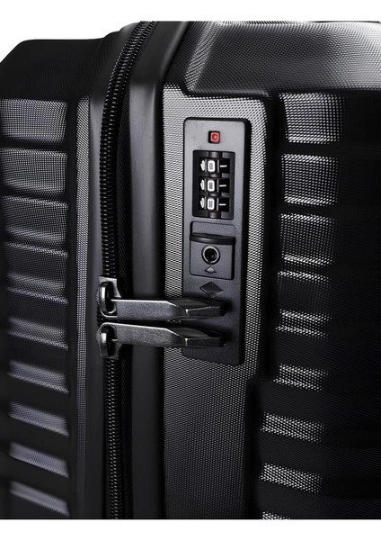 2'li Valiz Seti Polikarbon Büyük Boy – Kabin Boy Valiz Siyah 1819