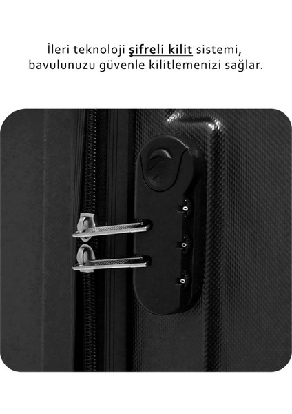 Büyük Boy Valiz 4x2 Teker Siyah 1171