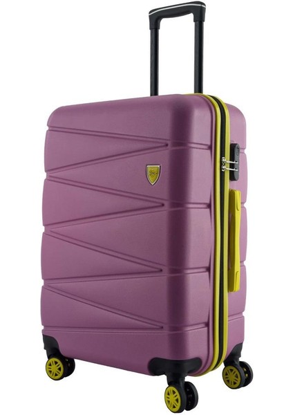 Orta Ve Kabin Boy 2'li Valiz Seti 4x2 Teker Pembe 1164