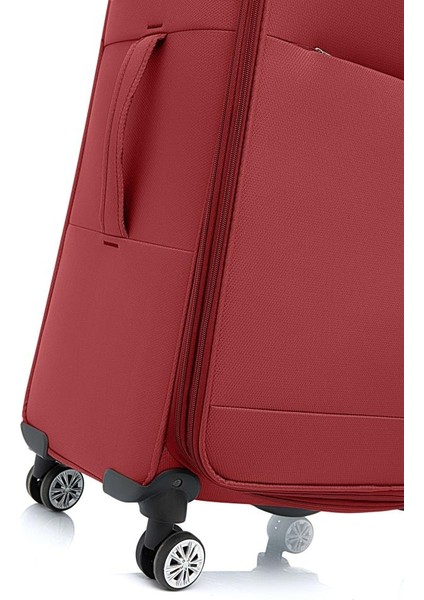 2'li Valiz Seti Büyük ve Orta Boy Lüx Kumaş Valiz Bordo 2082