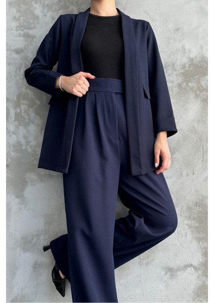 Kadın Duble Kol Giy Çık Mevsimlik Ceket Lacivert B2335