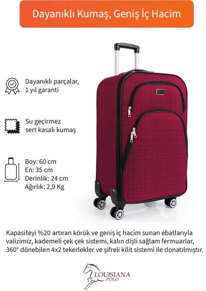 Kabin Boy 4 Teker Kumaş Valiz Bordo 1081 fiyatları