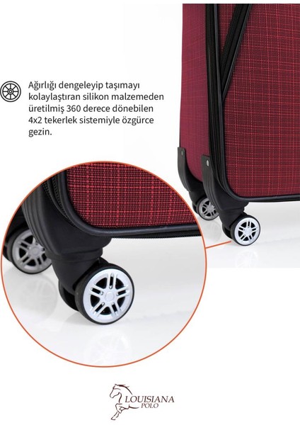 Kabin Boy 4 Teker Kumaş Valiz Bordo 1081 indirimleri